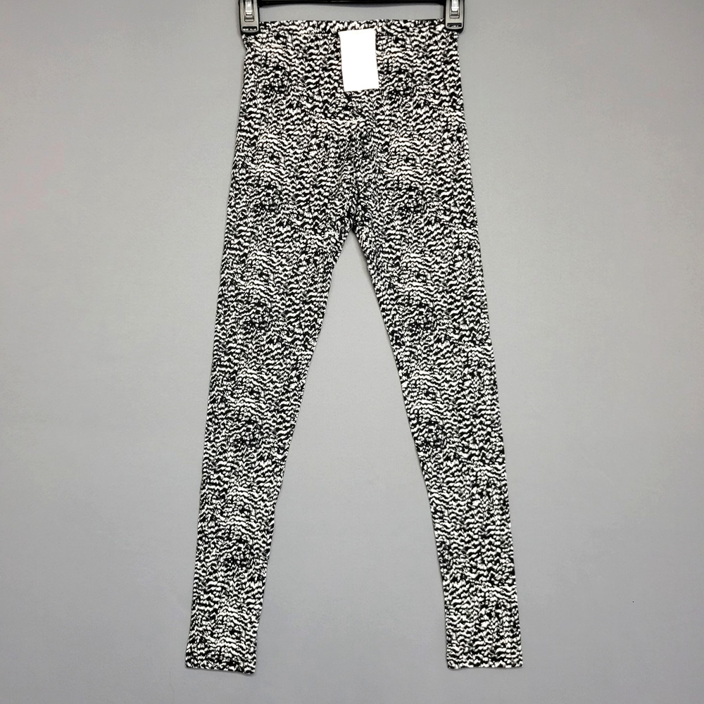 H&M Basic Leggings Pants Womens XS Soft Black White Stretches Tapered Ankle New